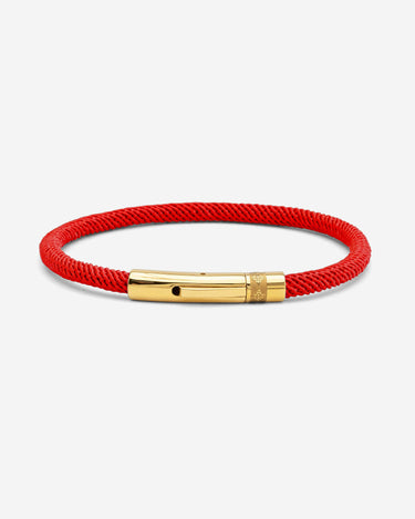 Noirèa Goudkleurig Rood Armband 4mm.