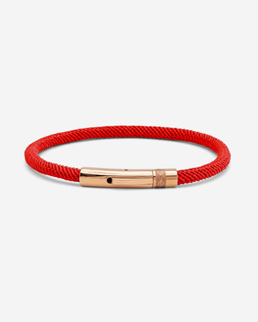 Noirèa Rosé goudkleurig Rood Armband 4mm.