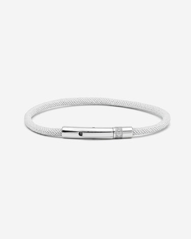 Noirèa Zilverkleurig Wit Armband  3mm.