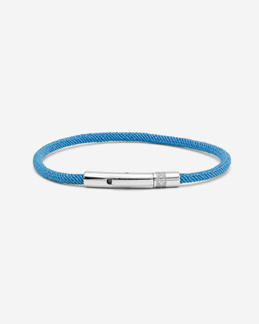 Noirèa Zilverkleurig Lichtblauw Armband 3mm.