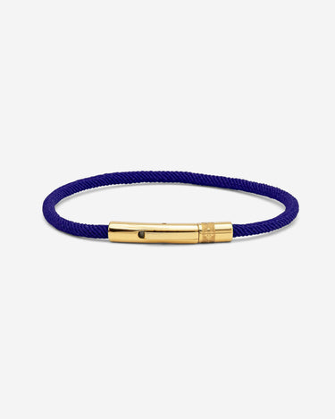 Noirèa GoudKleurig Donkerblauw Armband 3mm, handgemaakte sieraden, luxe heren sieraden, premium kwaliteit sieraden