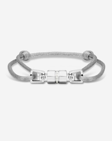 Midnight Lock Grijs Armband Zilverkleurig, handgemaakte sieraden voor luxe heren met premium kwaliteit.