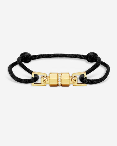 Midnight Lock Zwart Armband Goudkleurig. 8mm