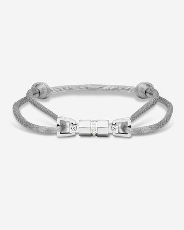 Midnight Lock Grijs Armband ZilverKleurig. 6mm