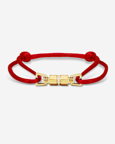 Midnight Lock Rood Armband Goudkleurig. Handgemaakte sieraden, luxe heren sieraden, premium kwaliteit sieraden.