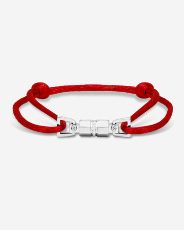 Midnight Lock Rood Armband ZilverKleurig. 6mm