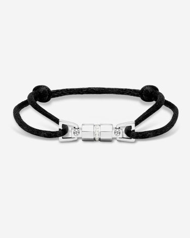 Midnight Lock Zwart Armband Zilverkleurig. 6mm