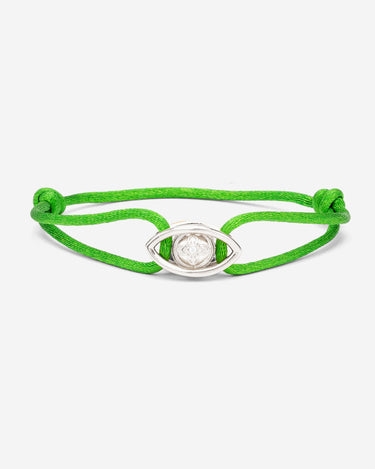Emerald Guardian Groen Armband, Zilver 10mm met zirconia steen en verstelbare banden.