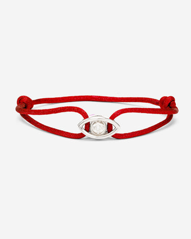 Emerald Guardian Rood Armband Zilver. Handgemaakte sieraden, luxe heren sieraden, premium kwaliteit sieraden.