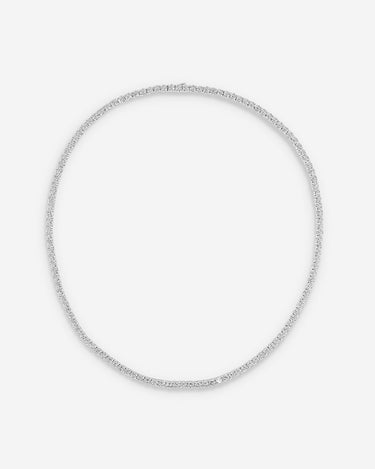 Crystal Embrace zilver Tennis Ketting, symbool voor zuiverheid en sprankelende energie.